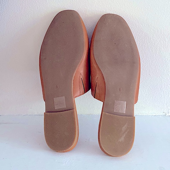 Madewell Cory leather flat mules English saddle tan size 8 - Picture 12 of 14